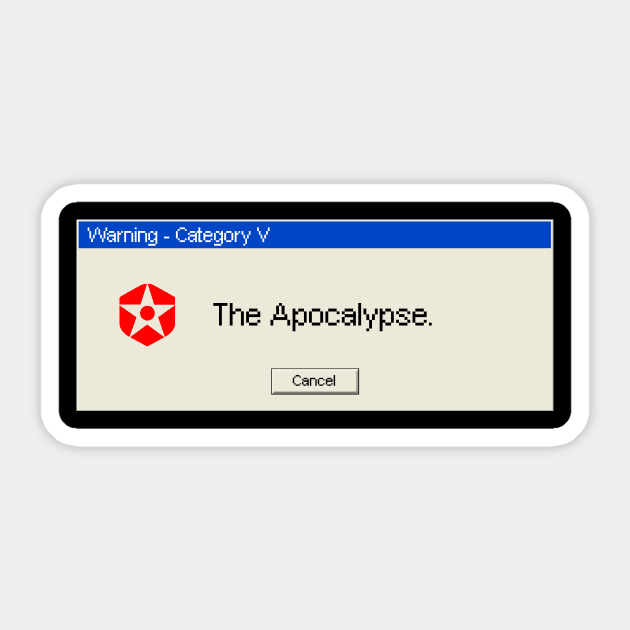 Cancel The Apocalypse! Sticker by AnifileReviews